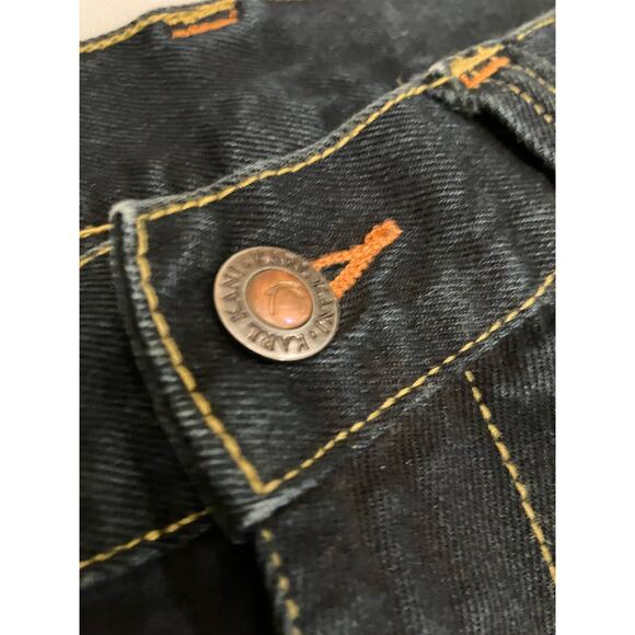 Kani Gold Jeans Mens 38x34 Straight Dark Wash Classic Embroidered Hip Hop - Picture 4 of 13